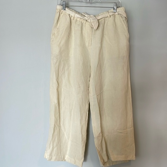 passports linen pant / M / cream / like new - Picture 1 of 8